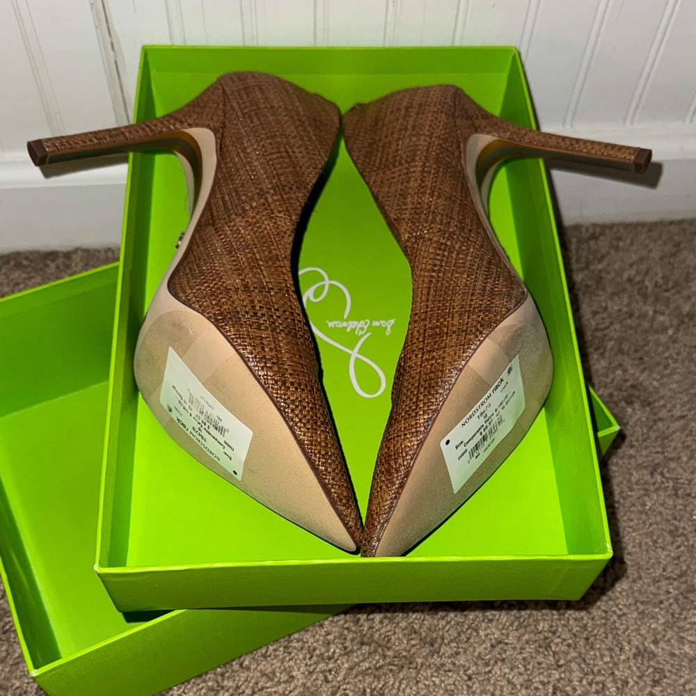 Sam Edelman Hazel Cuoio weave Women's Heels - Sz 10 Wide